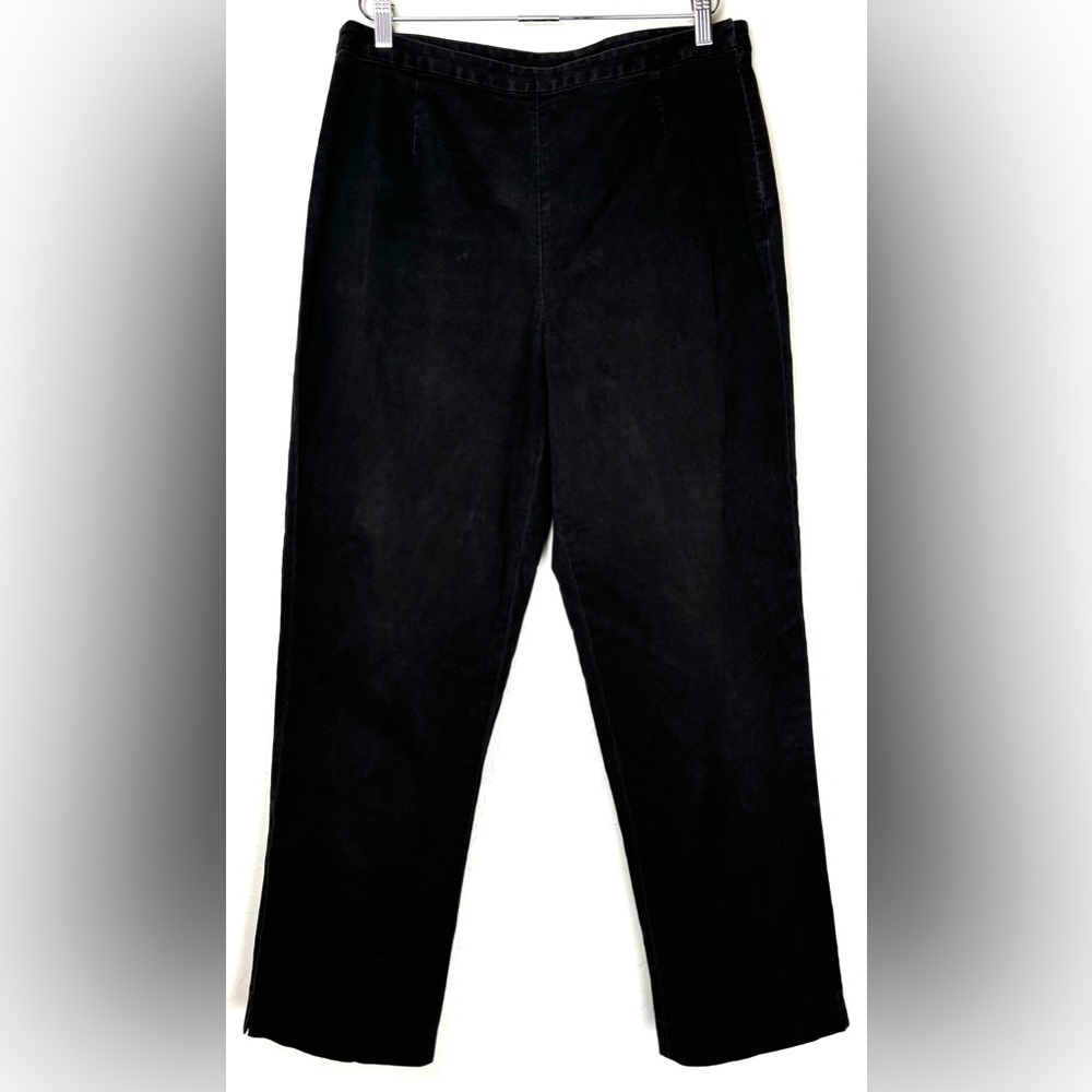 J. Jill Flat Front Ankle Pants Straight Tailored Fit Side Zip 12t Black 0652